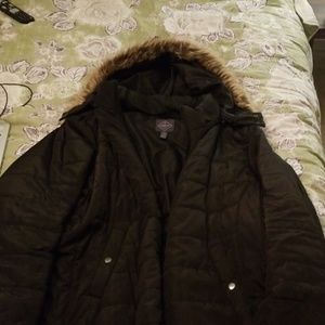 Winter Puffer Jacket with faux fur hood